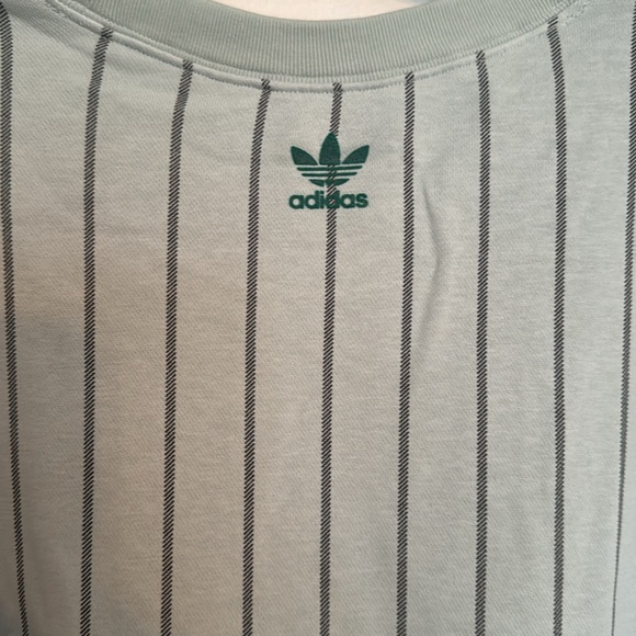Adidas mint and striped crewneck sweater NWT L - Picture 6 of 8